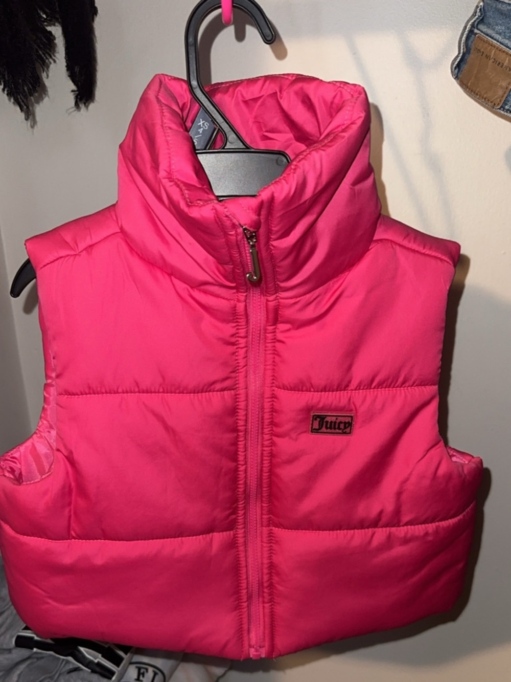 Juicy Couture Girls Bright Pink Quilted Puffer Vest